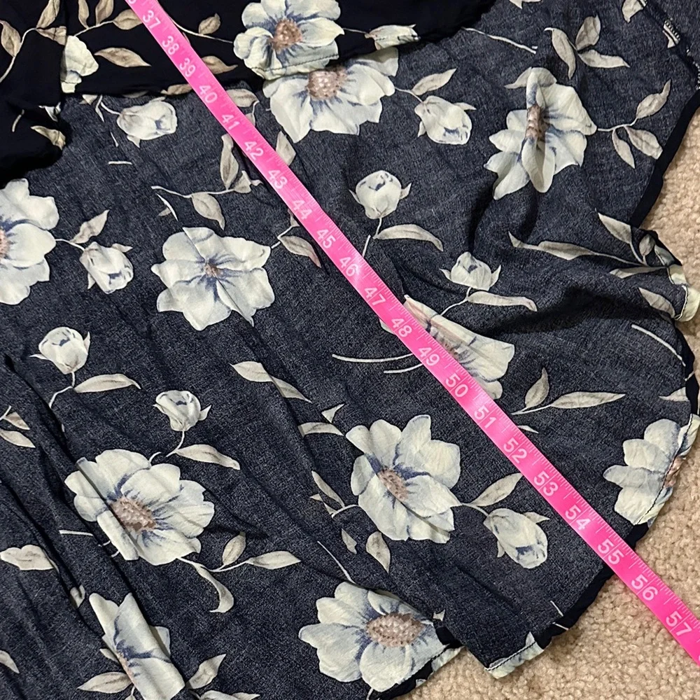 Lulus Lake Como Navy Floral High-Low Wrap Dress - Picture 8 of 14